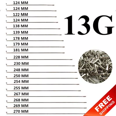 £11.65 • Buy 5pcs/Set 13G Electric Bike Spokes Nipples 122mm-270mm Ebike Spoke Bicycle Steel