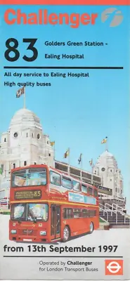 First/london Bus Timetable - 83 - Golders Green-ealing Hospital - September 1997 • £4