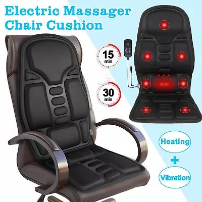 8 Modes Massage Seat Cushion Heated Back Neck Body Massager Chair For Home & Car • $26.50