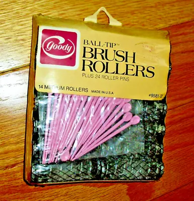 Vintage Goody Spiral Wire Brush Hair Rollers+ 24 Pins Medium NEW 14 Rollers • $17.99