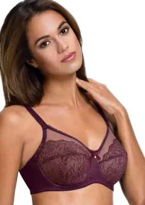 Wacoal Retro Chic Full Figure Underwire Bra Wine / Burgundy # 855186 Size 36H • $18.99