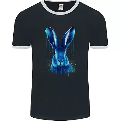 Watercolour Rabbit Mens Ringer T-Shirt FotL • £11.99