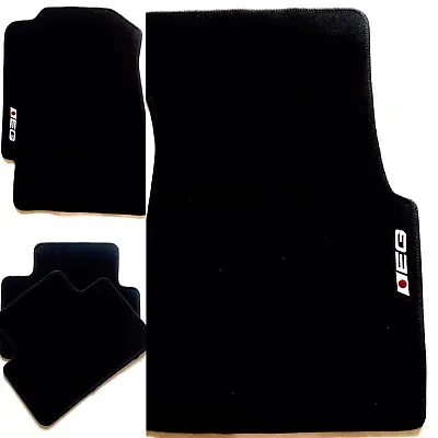 Black Floor Mats With EG Logo For Honda Civic 1992 Thru 1995 Coupe Sedan Hatch • $44.95