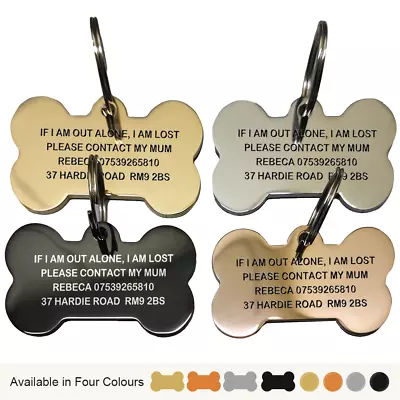 £3.39 • Buy Engraved Dog Tag Personalised ID Tags Name Disc Pet Cat Tags Animal Cat Collar