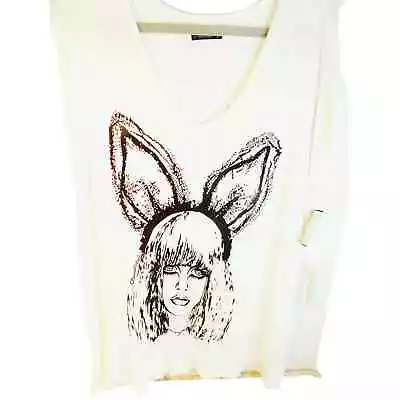 Lauren Moshi Rabbit Ears Playboy Bunny Retro T Shirt Size Medium New • $44.99