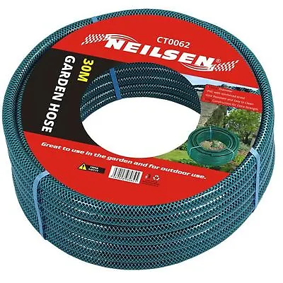 Neilsen Reinforced PVC Rubber Garden Water Kink Resistant Hose Pipe 30m 3 Layer • £14.79