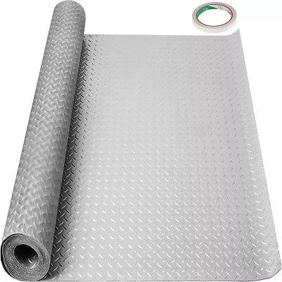 VEVOR Garage Floor Mat Garage Flooring Roll 4.9x19ft Anti-Slip Silver PVC Vinyl • $72.99