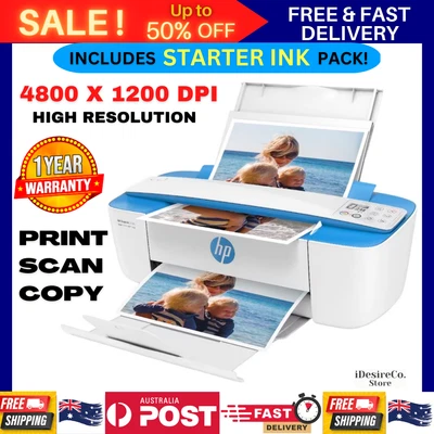 $63.95 • Buy NEW HP Deskjet 3720 Printer All In One Print Scan Copy 1 Year Warranty Wireless