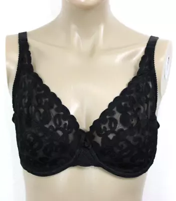 Wacoal Arabesque Underwire Bra Style 85199 Black Lace 36D • $29.99