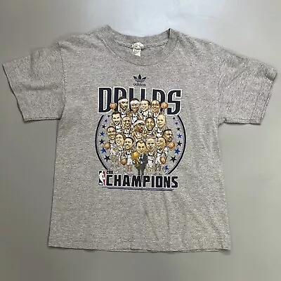 Adidas Dallas Maverick NBA 2011 Champions Rare Cartoon T-Shirt Size Youth Medium • $26.21