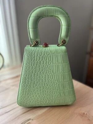 $120 • Buy STAUD Kenny Pistachio Croc Embossed Leather Top Handle Bag $325 MSRP NWOT