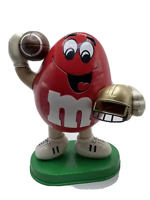 M&M’s Football Player Candy Dispenser 9 1/2   Rare 1995 Red Vintage Collectible • $39.99