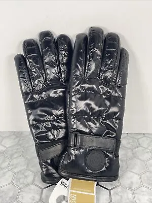 Michael Kors Womens Leather Gloves Tech Gloves Touch Compatible Black Size M • $42