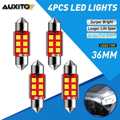 4X 36mm 3030 6 SMD C5W LED Light Canbus Festoon Dome Car License Plate Lamps • $11.99