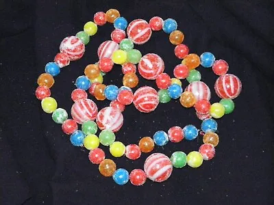 Vintage Blow Mold Plastic Christmas Garland Sugared Candy Gumball N Peppermint • $19.99