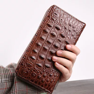 Crocodile Long Wallet For Men Women Leather Purse Card Holder Clutch Handbag US • $12.46