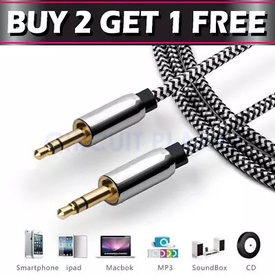 1M - 3.5mm Jack Plug Aux Cable Audio Lead For To Headphone MP3 IPod PC Car GOLD • £2.99