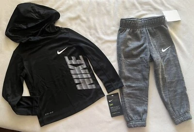 $39.99 • Buy NIKE Toddler Boy's DRI-FIT Hoodie Shirt & DRI-FIT Fleece Joggers Outfit - 2T
