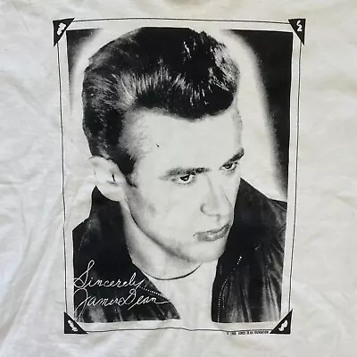 Vintage 1988 JAMES DEAN Foundation White One Size Fits All Cotton T-Shirt   • $19.99