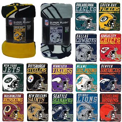 New NFL Pick Your Team Soft Micro Rasche Large Fleece Throw Blanket 46  X 60  • $32.28