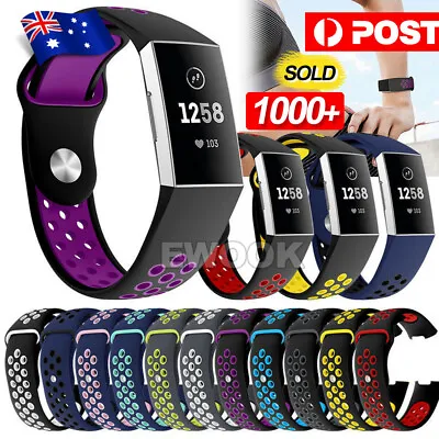 For Fitbit Charge 3/4 Soft Silicone Adjustable Replacement Sport Strap Band • $6.85
