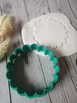 3D 9cm Scalloped Round Circle Cookie Biscuit Dough Icing Shape Fondant Cutter UK • £4.99