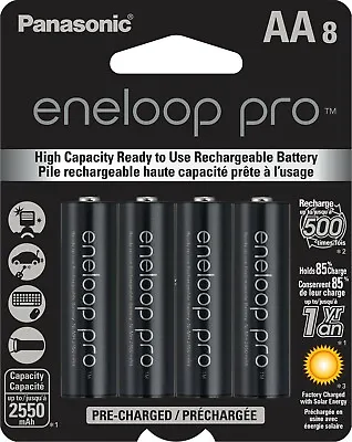 £57.24 • Buy Panasonic Eneloop Pro AA (BK-3HCCA8BA) Ni-MH Rechargeable Batteries (8 Pack)
