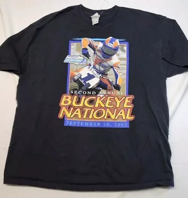 Vintage 2003 AMA Motorcycle Buckeye National Tshirt Black 2XL XXL FOTL EUC Y2K  • $25