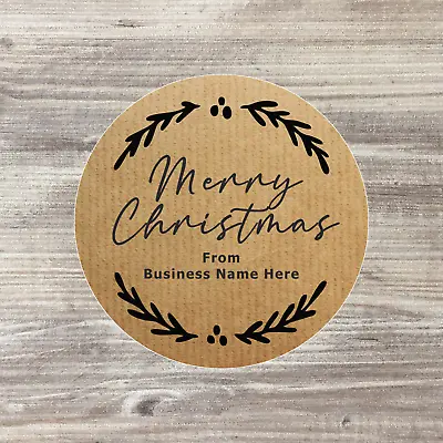 £3.95 • Buy 70 X PERSONALISED CHRISTMAS STICKERS NAME LABELS PRESENT GIFT TAG BUSINESS KRAFT