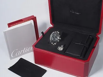 $5900 • Buy Cartier Roadster Chronograph W62020X6 Automatic Winding Black Dial Men's Watch