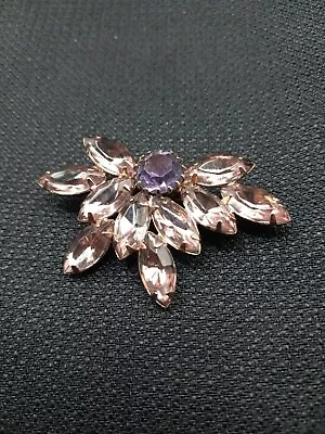Vintage Brooch Pin Silver Tone Lavender Purple  • $11.99