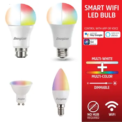 Energizer Smart Home Bulbs 5w / 9w Colour Changing Dimmable Alexa / Google Home • £11.75