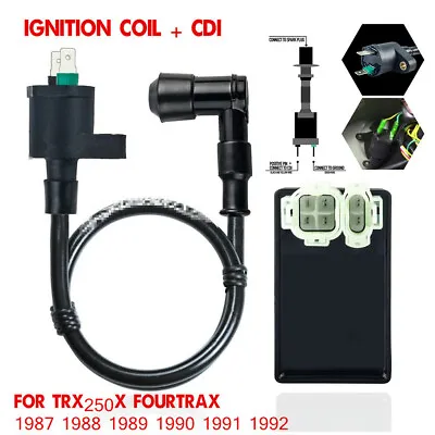 12V Ignition Coil＋CDI 6 Pin Male Plug For Honda TRX250X FOURTRAX 1987-1992 ATV • $15.26
