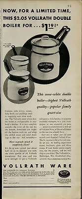 1931 Vollrath Ware Kitchen Ware Doubl Boiler $1.19 Vintage Print Ad 2884 • $4.98