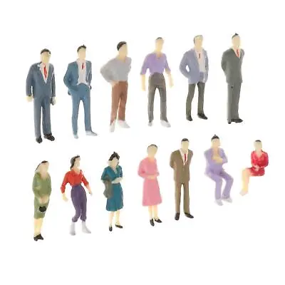 13 Pieces People Figurines 1:50 Scale Model Trains Architectural Plastic People • £5.38
