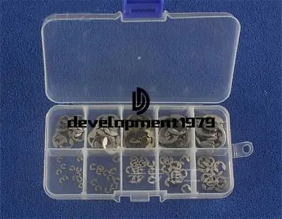 E-Clip Stainless Steel Assortment Kit 1.5 2 3 4 5 6 7 8 9 10 Mm Circlip  120Pcs • $4.82