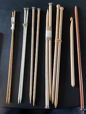 Lot Of Vintage Knitting Needles Various Sizes With Crochet Hook • $5