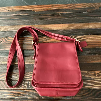 Vintage Coach Red Leather Crossbody Purse • $99