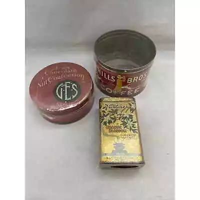 3 Vtg Tins (Vantine's Incense GES Nut ConfectionHills Bros.Coffee) M1-1 • $15