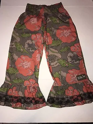 MATILDA JANE VANDER RUFFLES PANTS - Poppy Floral Lace You & Me Size 8 EUC  D004 • $29