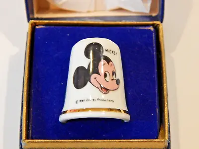 VINTAGE Walt Disney Mickey Mouse Thimble Radnor Staffordshire England - Handmade • $15