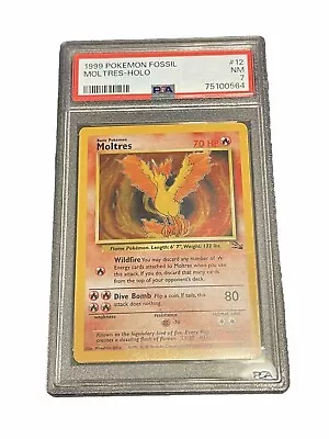 PSA 7 Moltres Holo #12 1999 Pokemon Fossil 86142236 • $31.99