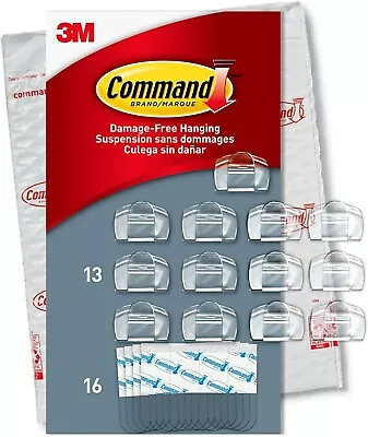 Command CL017-13NA Value Pack Round Cord Clear 13 Clips • $18.86