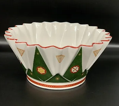 Villeroy & Boch Christmas Holiday Candy Dish Bowl With Ruffled Rim 6”w X 3”h • $34
