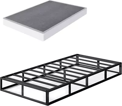 Twin Box Spring And Cover Set 5 Inch Low Profile Metal BoxSpring Heavy Duty • $128.47
