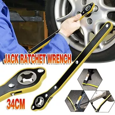 Auto Scissor Jack Ratchet Wrench Garage Tire Wheel Lug Wrench Handle Repair-Tool • $11.99
