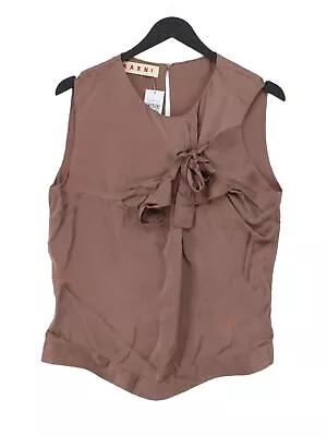 Marni Women's Top UK 12 Brown 100% Rayon Sleeveless Round Neck Basic • £32