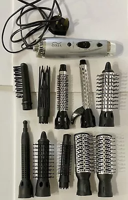 Visiq Multi Function Hot Air Hair Styler 10 Attachments Style-Curl-Tong-Brush • £19.95