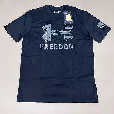 UNDER ARMOUR Freedom Logo T-Shirt Men's Marine Navy Sz M 1370811 (New) • $11