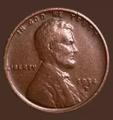 1934 D LINCOLN WHEAT PENNY CENT 6594N Very Fine • $4.68